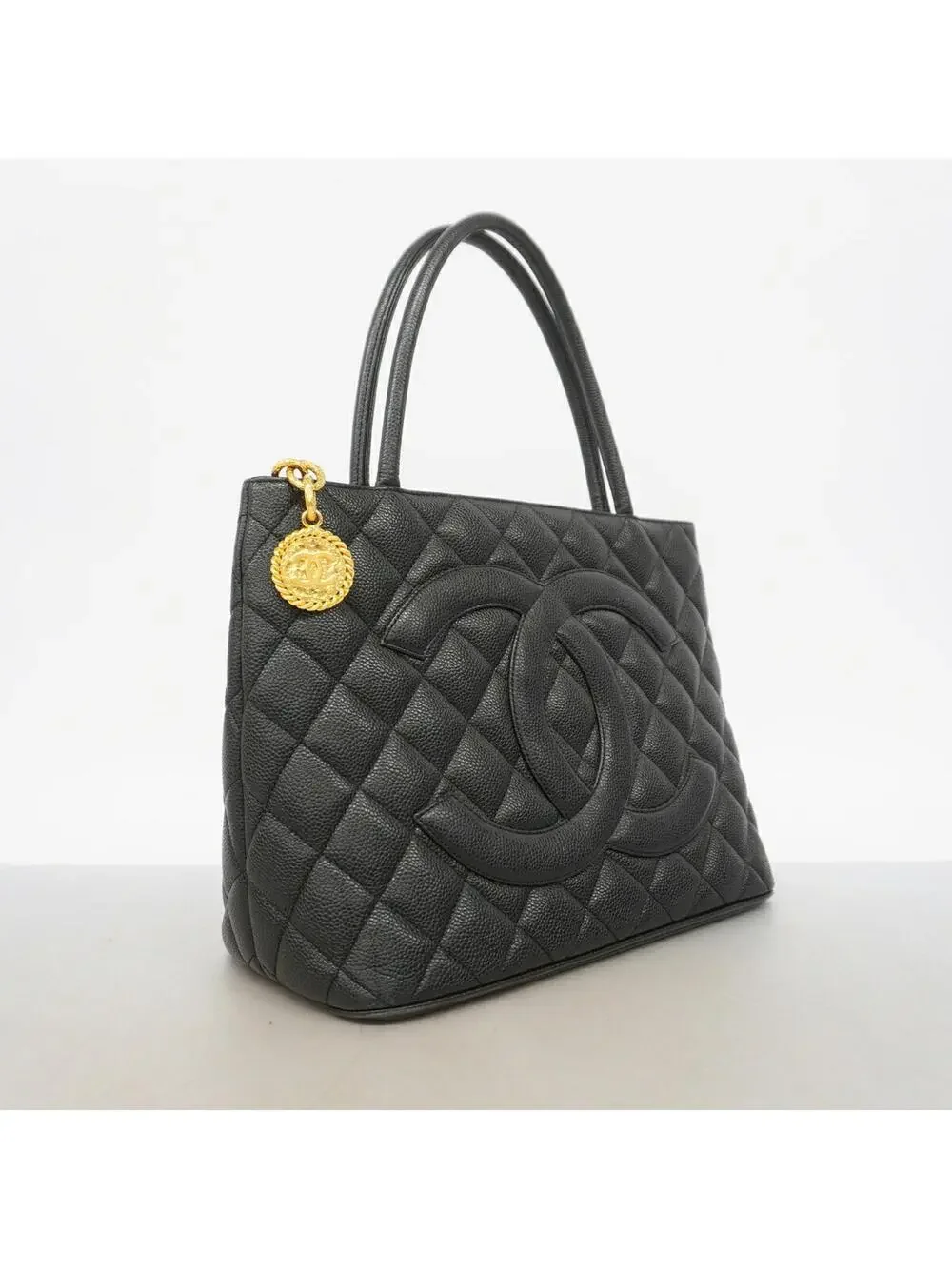 Chanel Medallion Tote Quilted Caviar #342111C19B
